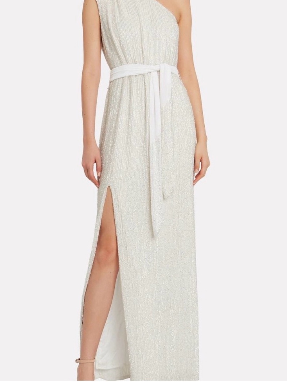 Retrofete Vivian One-Shoulder Ivory Gown Size Large